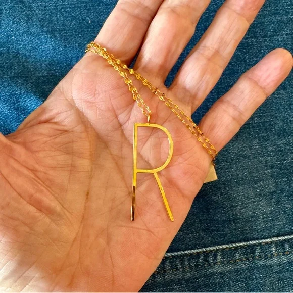 NWT Anthropologie initial R fashion necklace - Picture 2 of 8